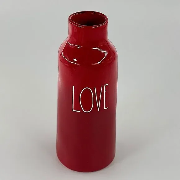 Rae Dunn Red Love Vase with White Letters - Picture 4 of 15